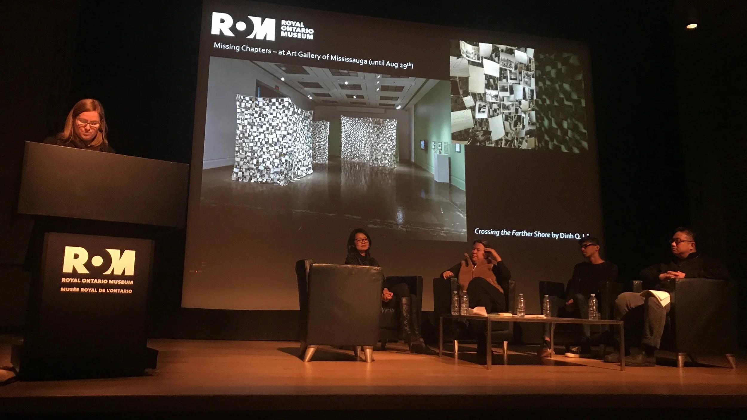 The Family Camera: Missing Chapters revisited Panel - Jennifer Orpana, Thy Phu, Elspeth Brown, Mudit Ganguly, and Hon Lu - at the ROM (D. Dewan, 2017)