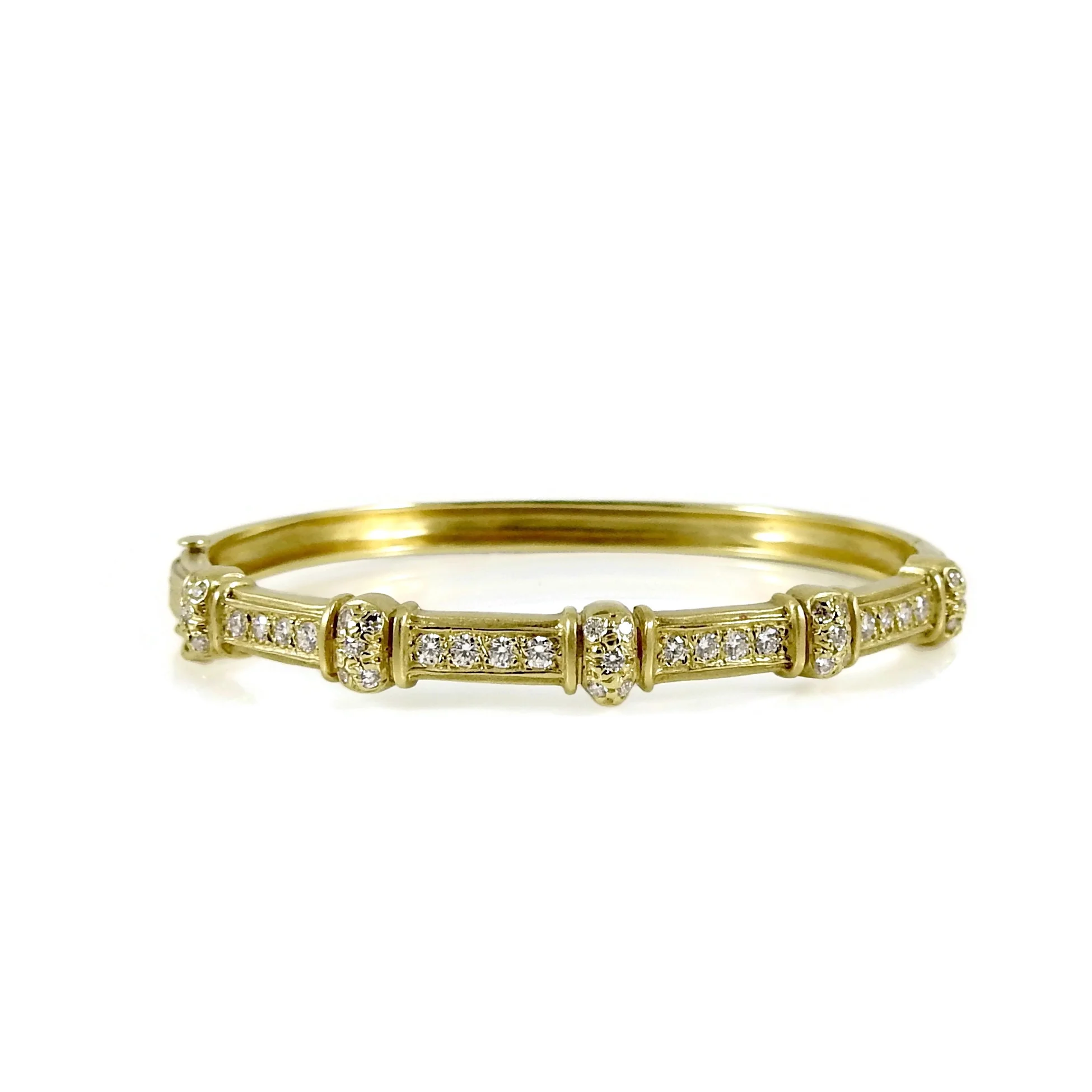 Doris Panos 18K Yellow Gold .85tcw Constantine Diamond Bangle Bracelet