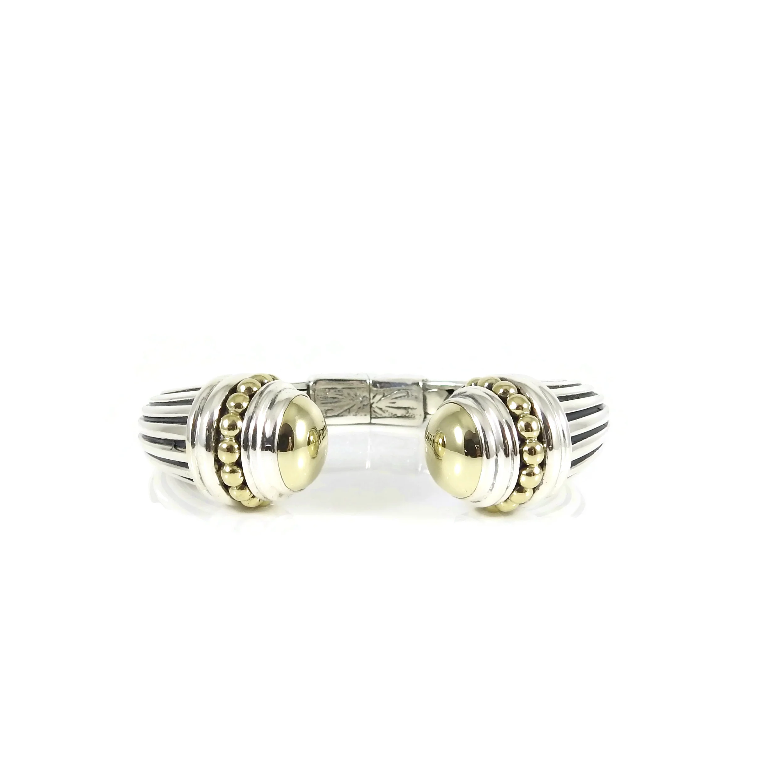 Lagos Sterling Silver 18K Gold Dome Bangle Bracelet