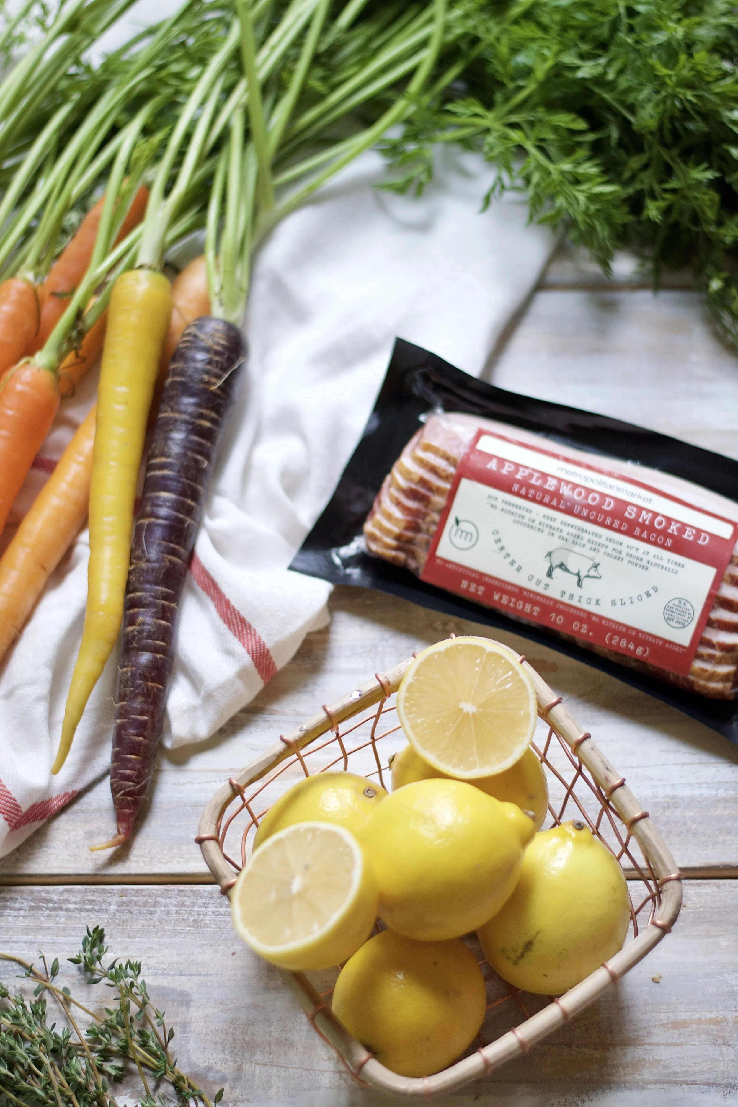 Bacon-Roasted Carrots // Thanksgiving Table with Met Market | All Purpose Flour Child