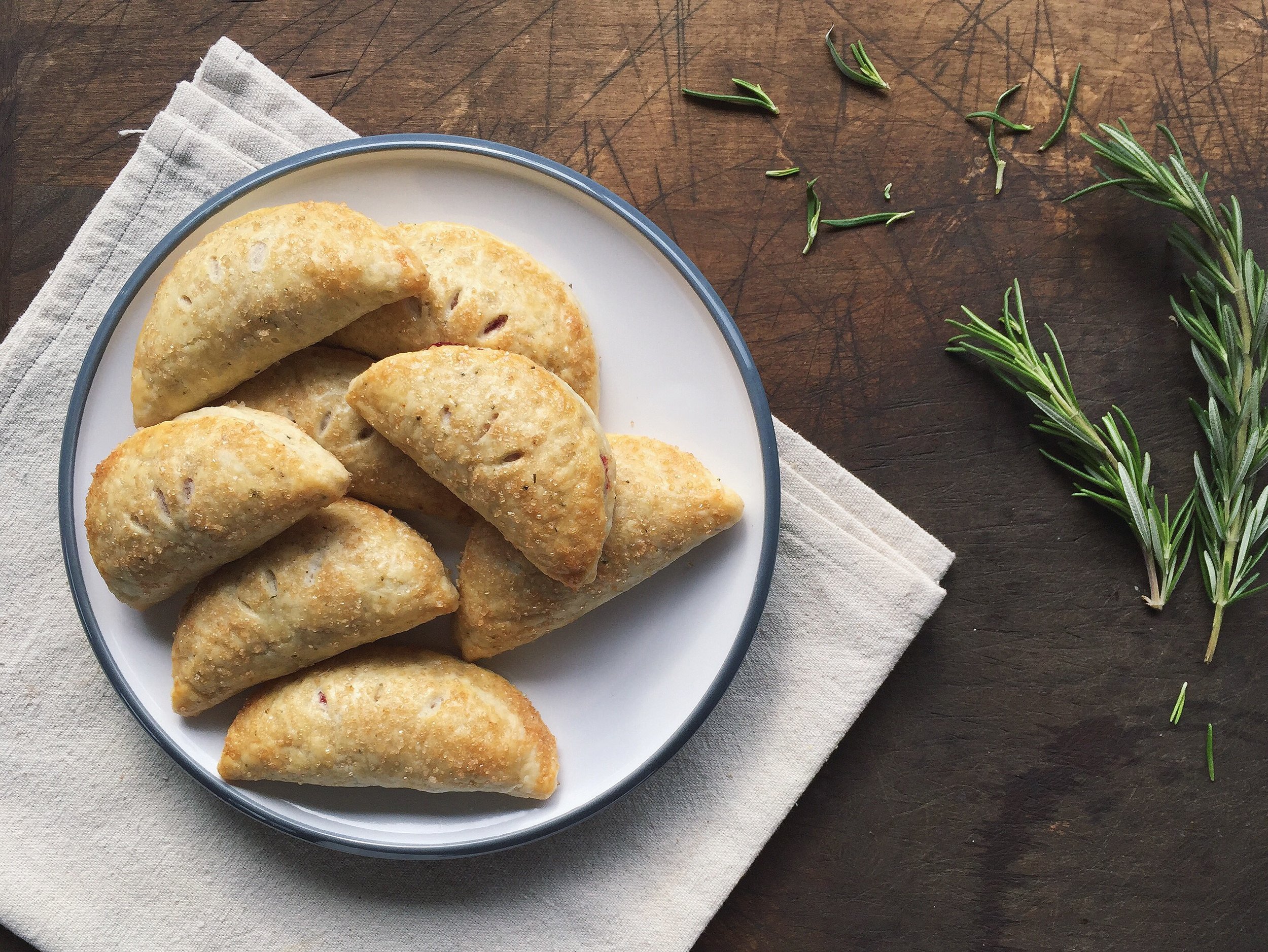 Cranberry Orange + Rosemary Hand Pies 