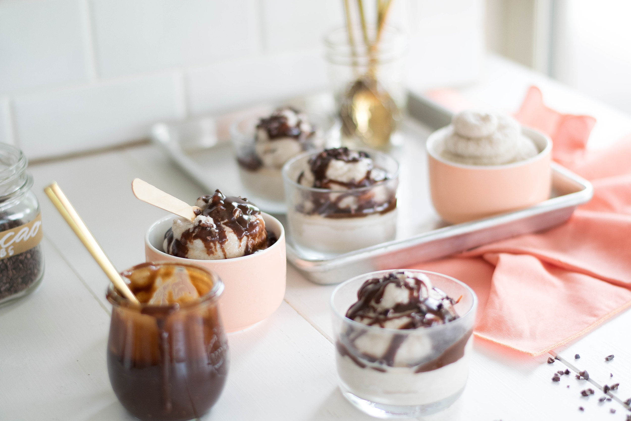 Cashew Milk Soft Serve + Coconut Oil Hot Fudge Sauce | All Purpose Flour Child