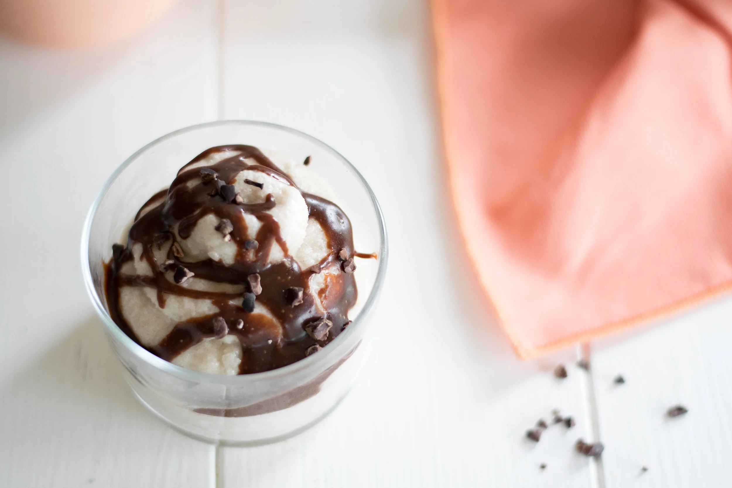 Cashew Milk Soft Serve + Coconut Oil Hot Fudge Sauce | All Purpose Flour Child