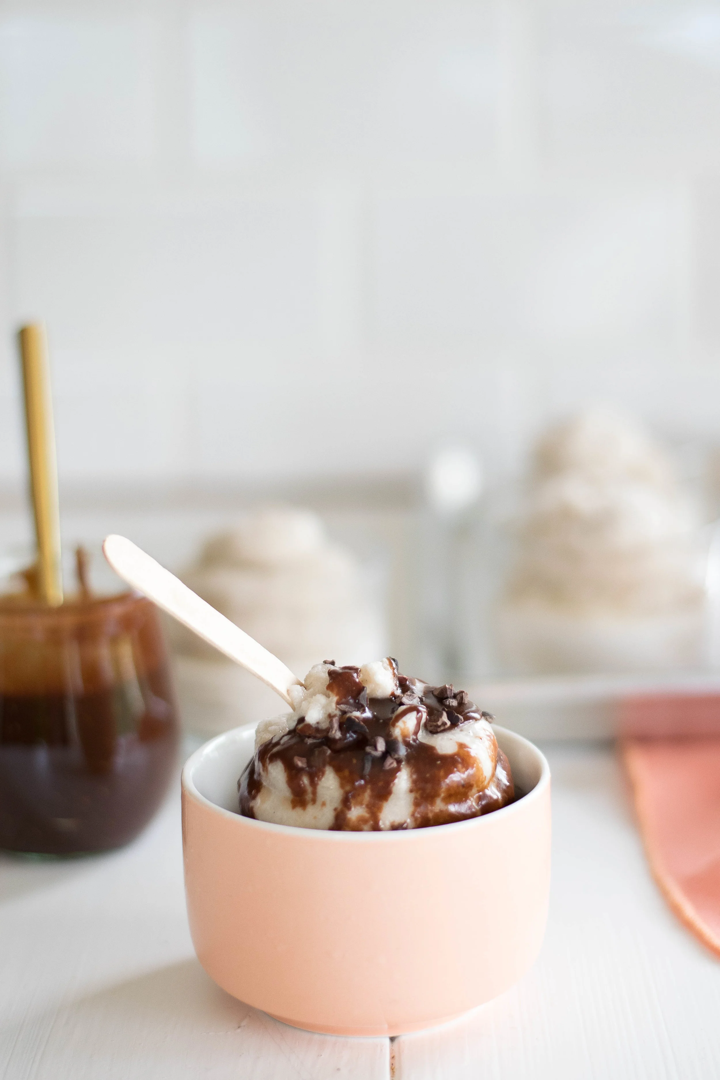 Cashew Milk Soft Serve + Coconut Oil Hot Fudge Sauce | All Purpose Flour Child