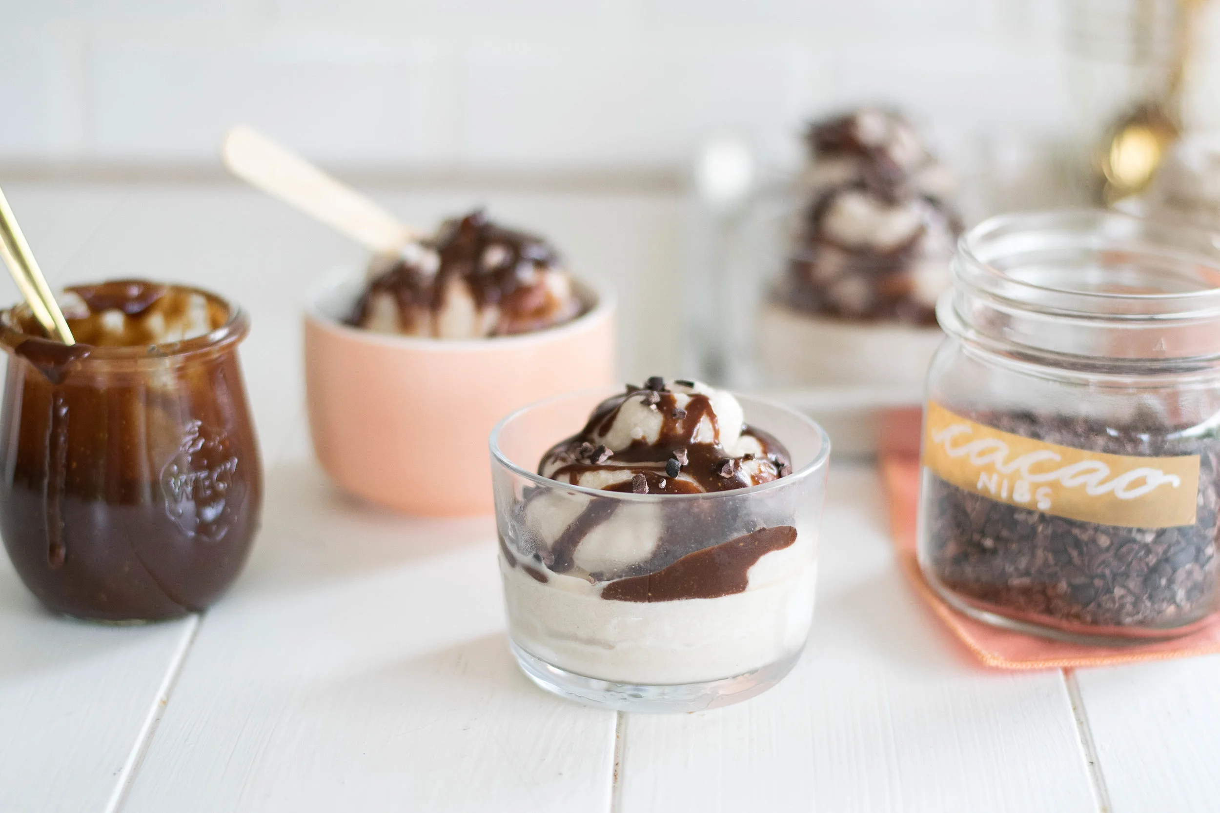 Cashew Milk Soft Serve + Coconut Oil Hot Fudge Sauce | All Purpose Flour Child