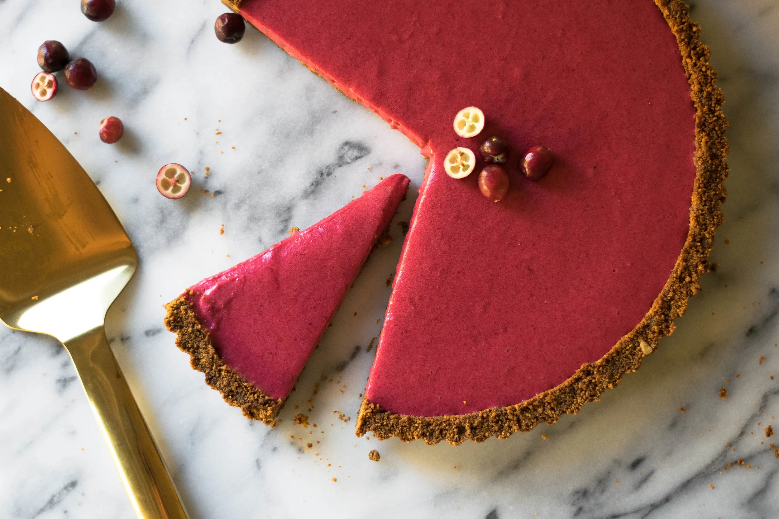 Cranberry Curd + Gingersnap Tart
