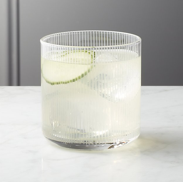 CB2 Pinstripe Double Old Fashioned Glass