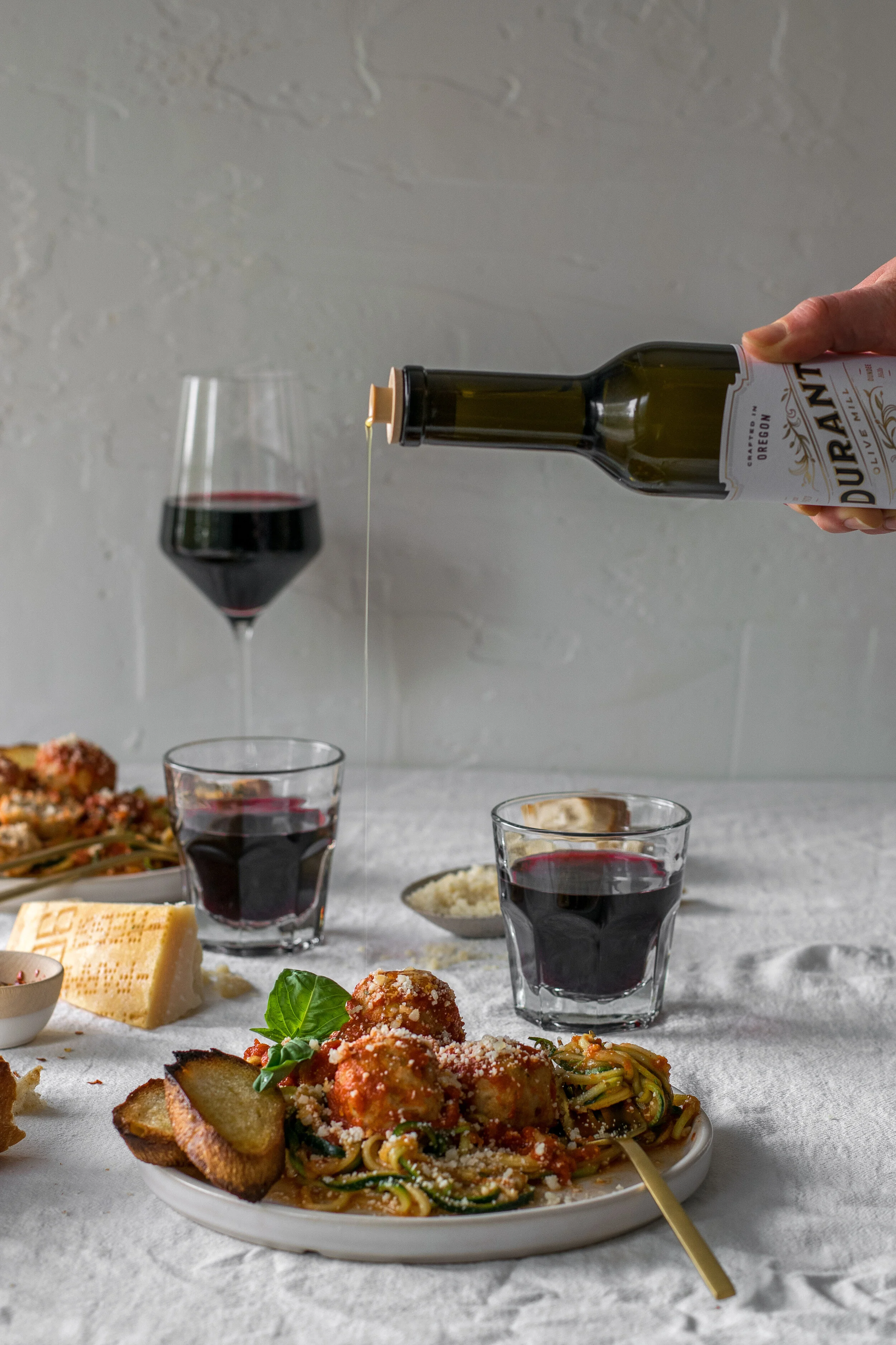 Roasted Garlic Turkey Meatballs + Zoodles | All Purpose Flour Child