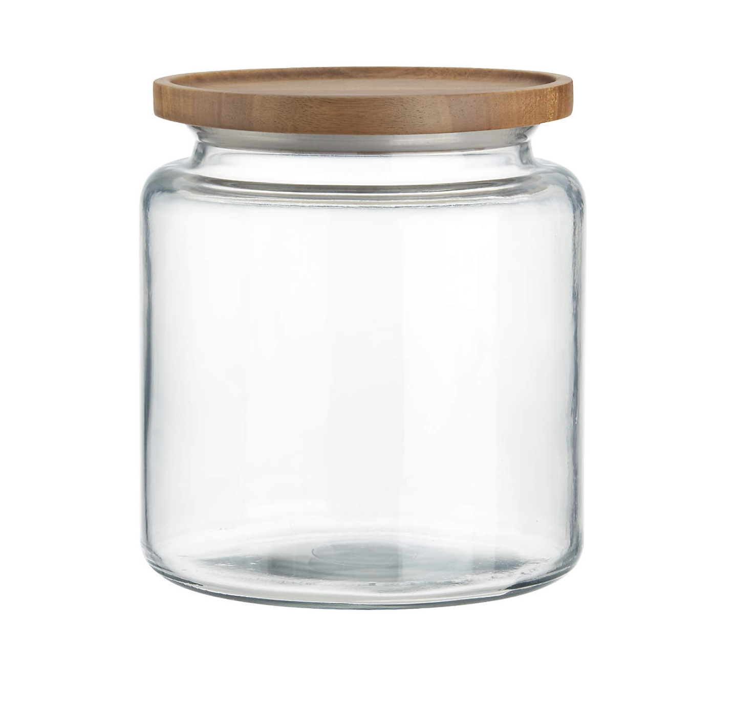 Acacia and Glass Canisters 