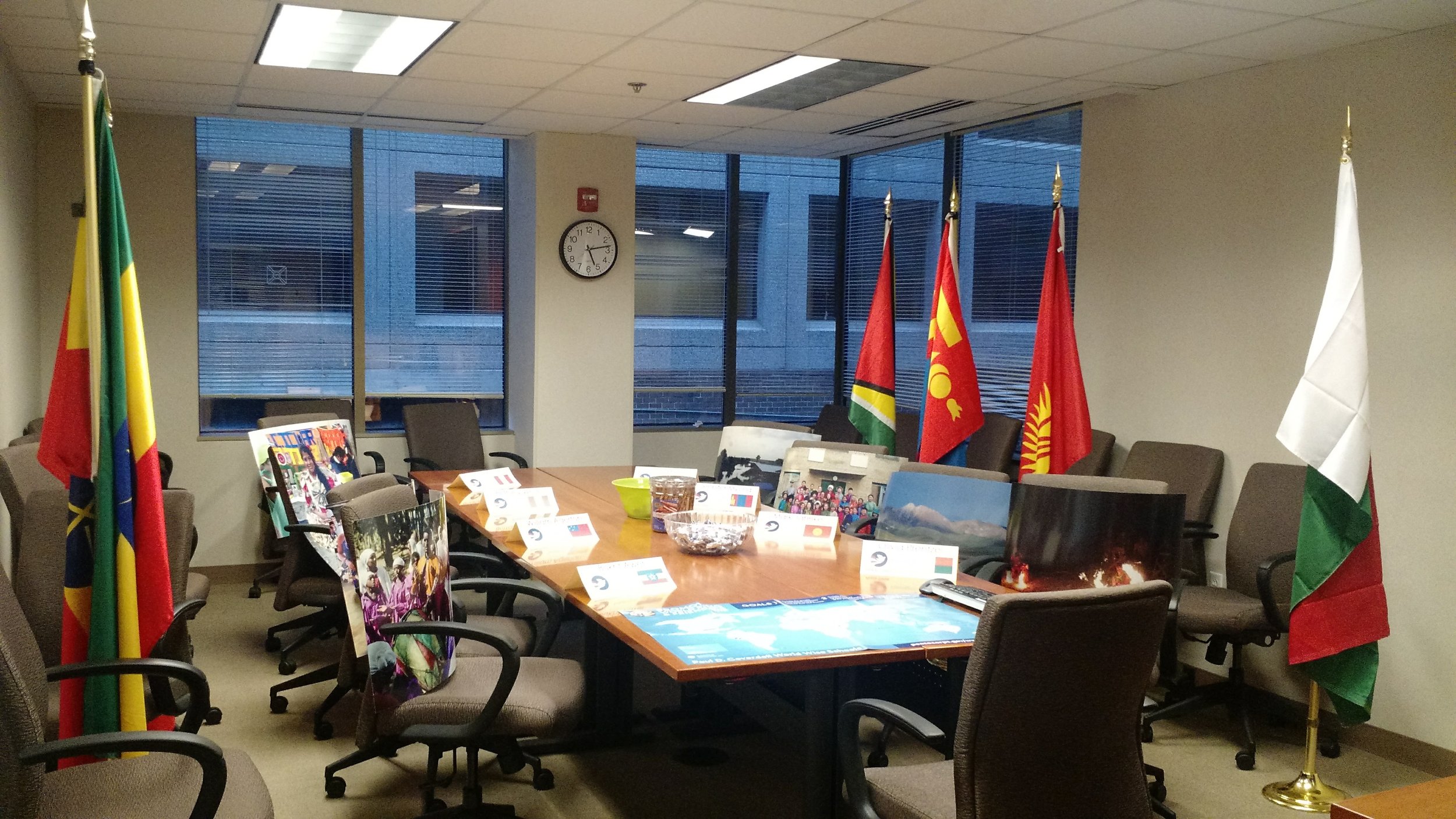 We were warmly welcomed by Peace Corps' Third Goal staff,. Here is our home base, where we worked on Third Goal presentations and ate peppermint patties all week.