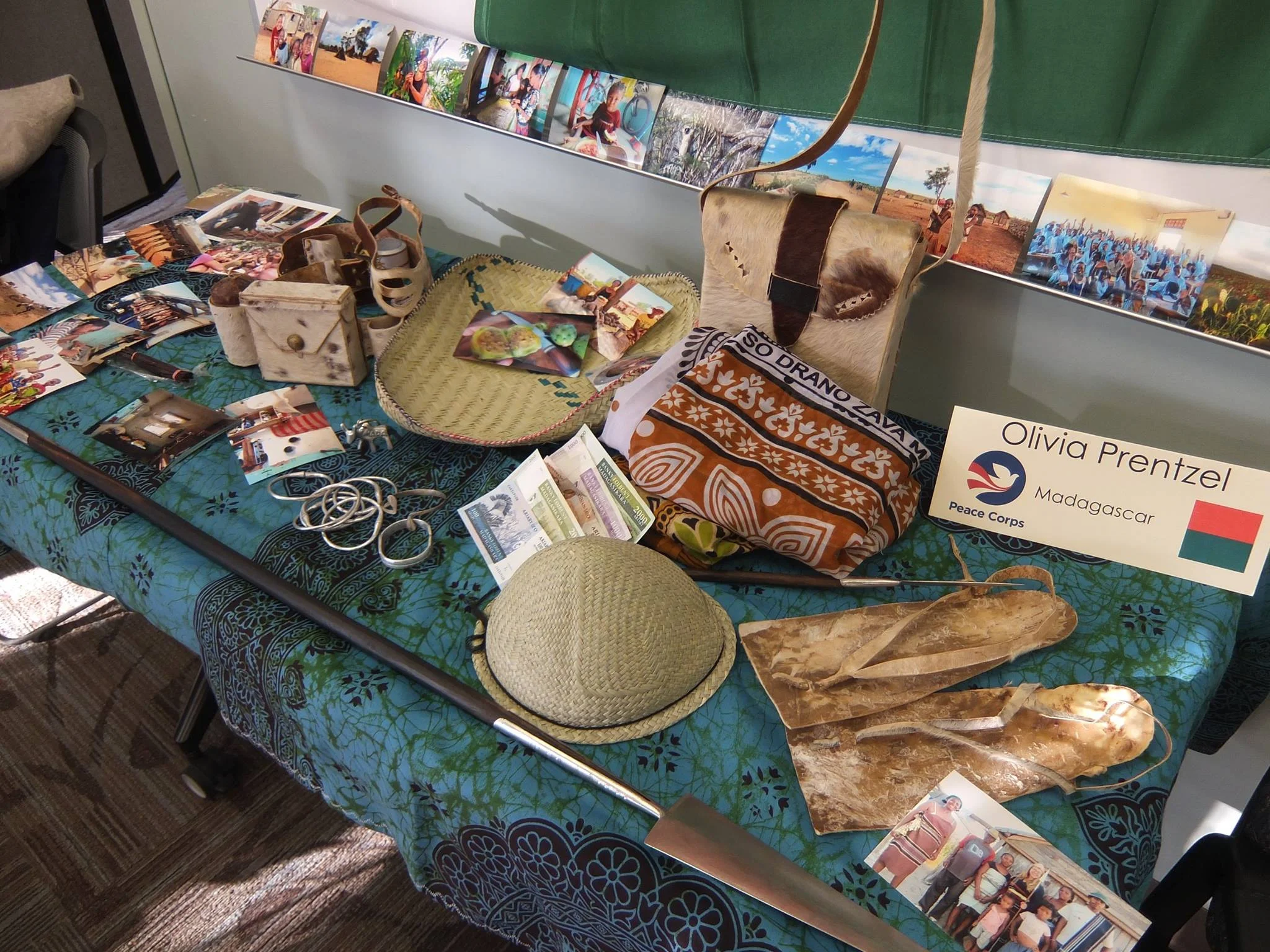 But the day wasn't over. Next, we headed to American University for a recruitment event. Here is my table of Antandroy items from the deep South of Madagascar. Afterward, we had a Q&A. While we had a lot to share about our host countries, there was a lot to learn about others, too. Fun fact: Samoan and Malagasy are very similar languages! Zack and I discovered this by counting to ten in each of our languages.