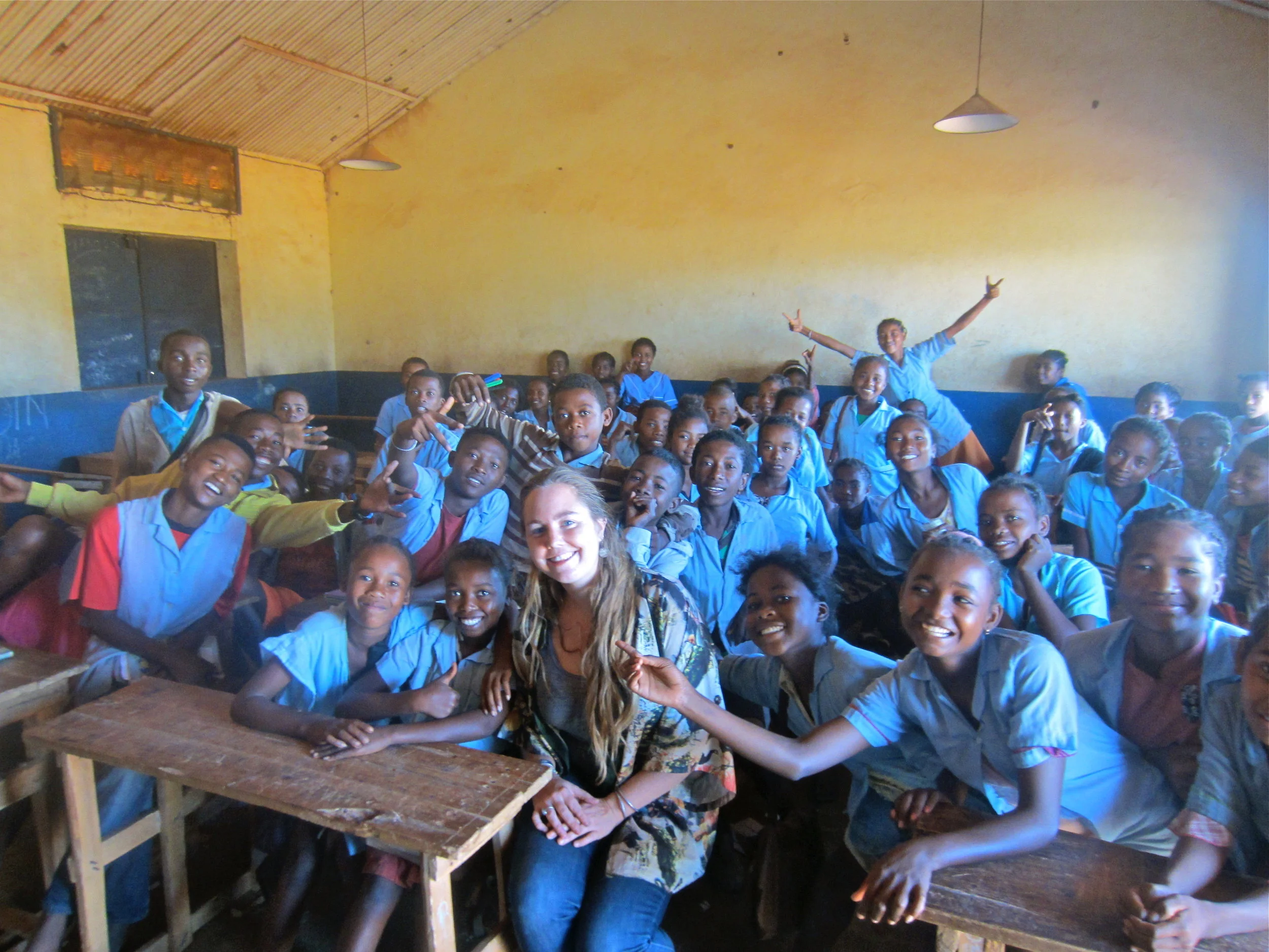 One of my 5th grade classes and me after class. 