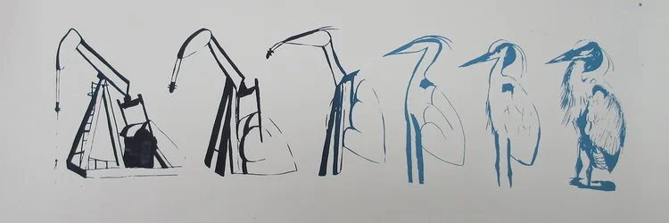 Transmutation. July 2017, Split fountain screenprint. Edition of 4. 11” x 24”.
