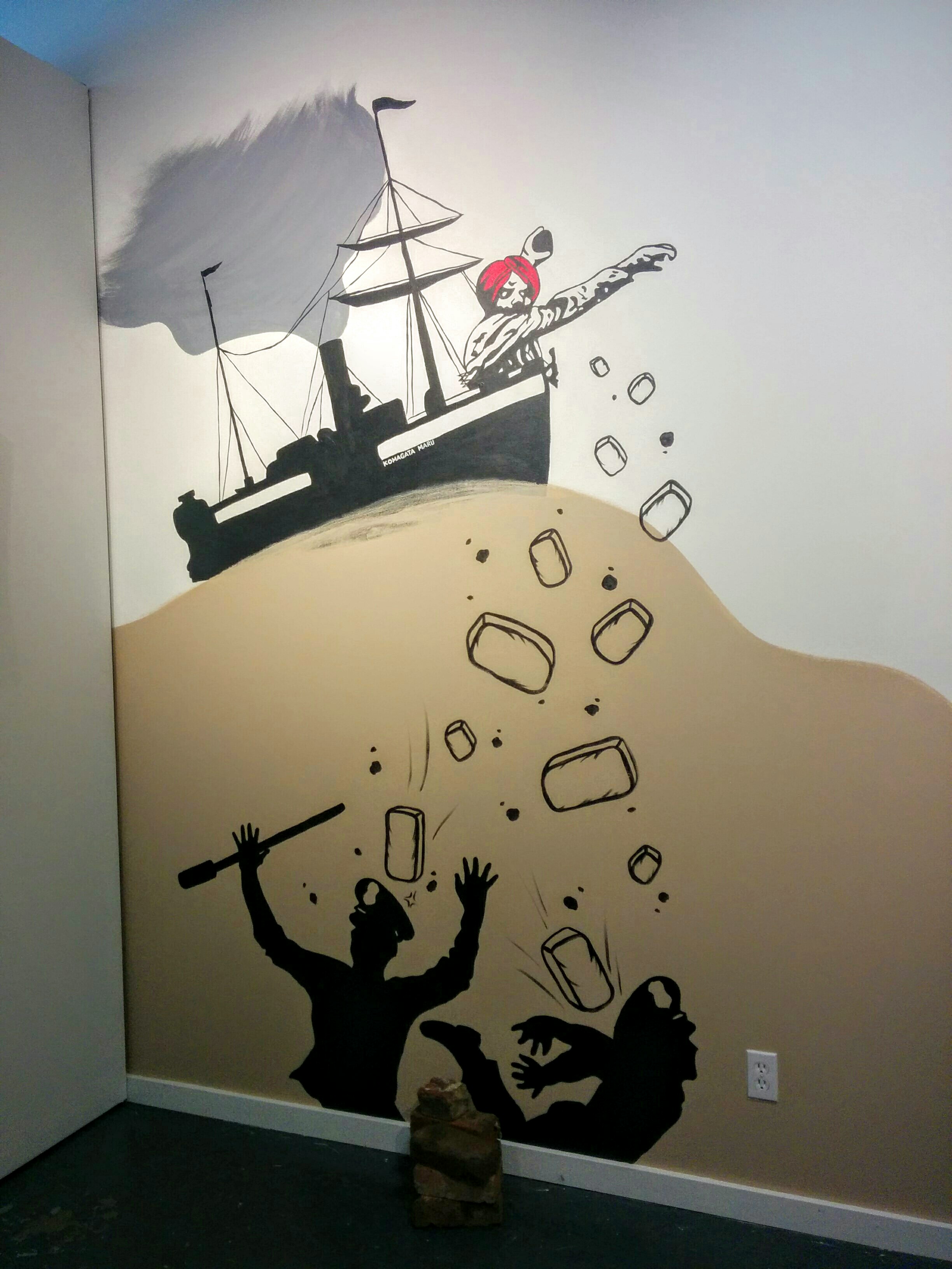 Komagata Maru ship mural by Nisha Kaur Sembi