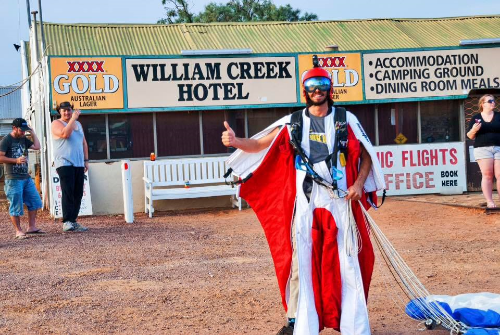 Vicente Cajiga after landing at William Creek.