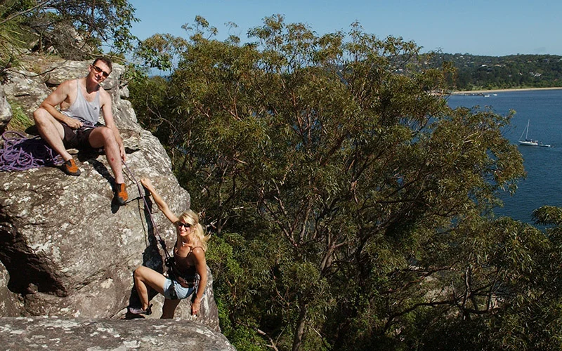 Climbing together (getting some exercise) Pam Beach, Sydney