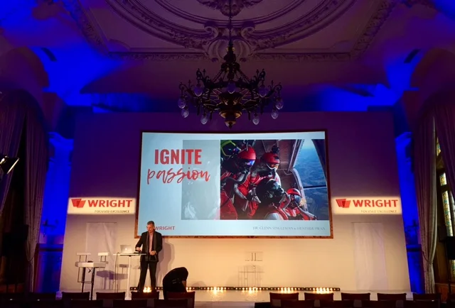 Glenn on Stage in Montreux, Switzerland for Wright Medical - Glenn and Heather delivered a joint keynote and 3 peak performance workshops over two days.