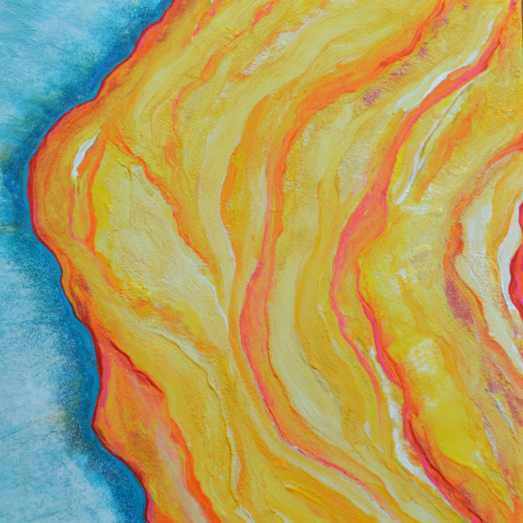 Sunrise Citrine Turquoise Coral Geode Agate