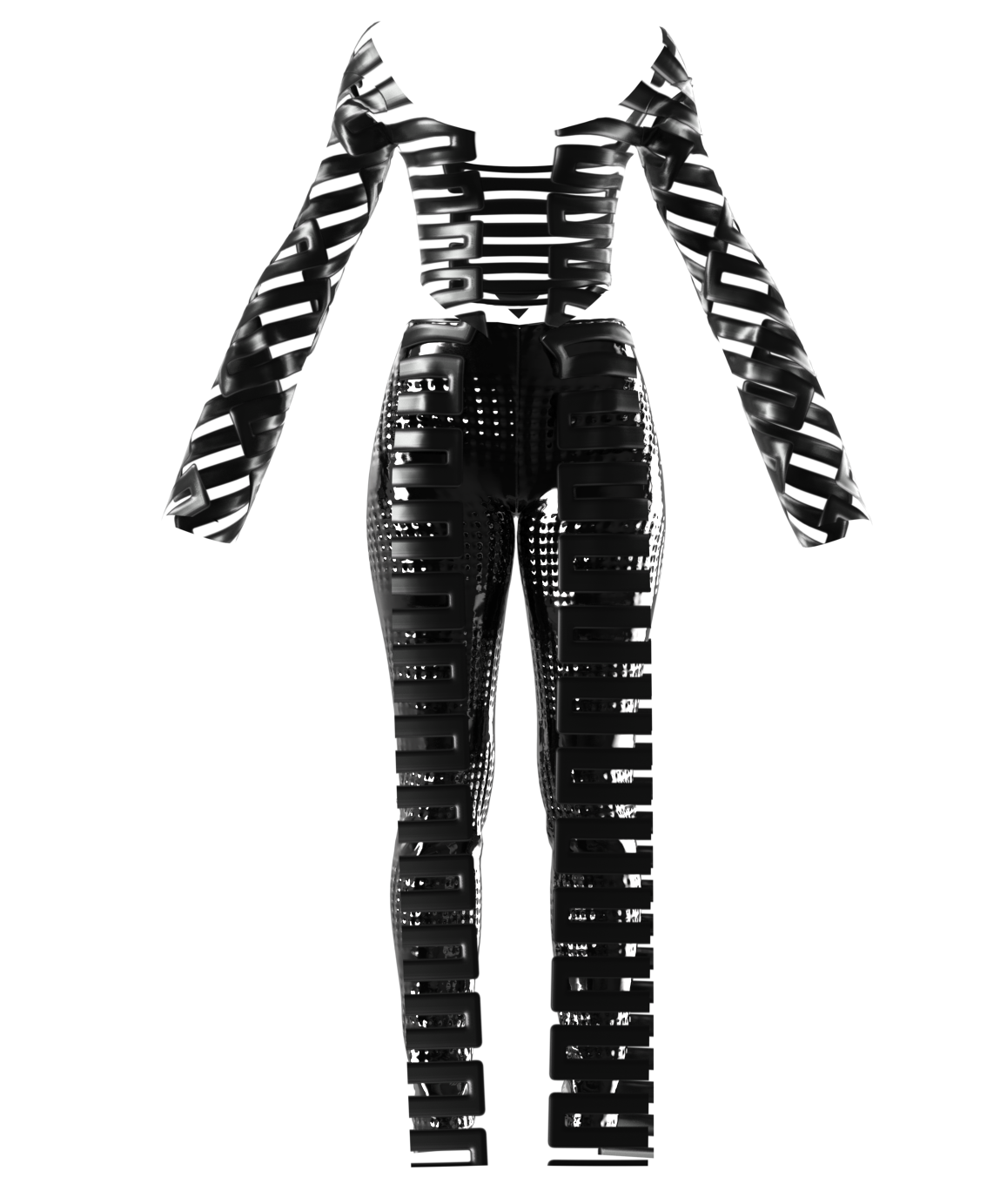 Rhea WearTransparent Metal Top and Trousers sm.png