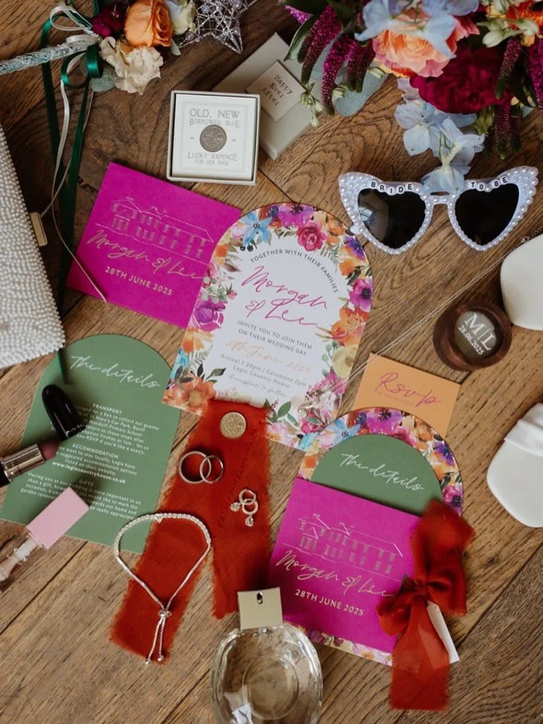 More beautiful detail shots - Morgan and Lee went bold and bright with their colours, with a pop of silver foil too 💖

📷 @jadeessonphoto d
⠀⠀⠀⠀
#weddingstationery #weddinginvitations #invitations #prettypaper #lovepaperco #pursuepretty #modernweddi