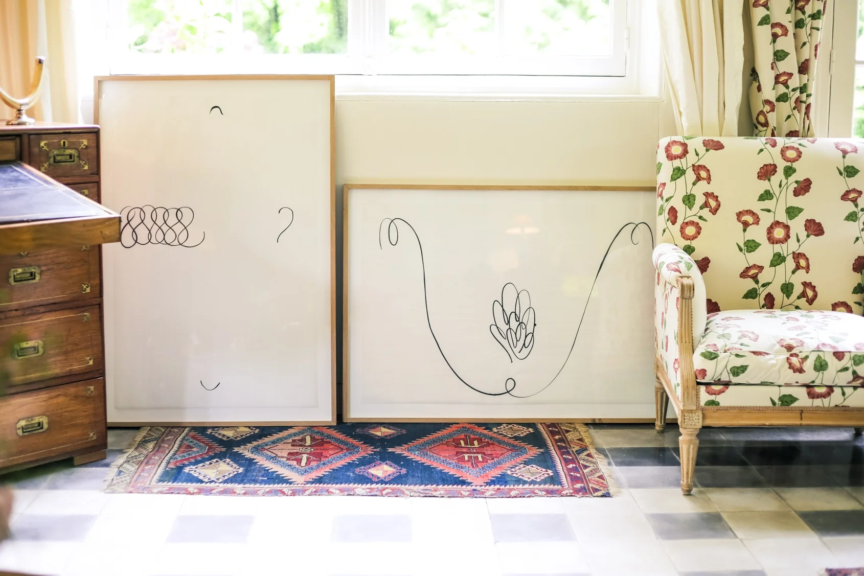 Marie & William, (Story Line), Alex Cecchetti China ink on tracing paper 99X64cm each