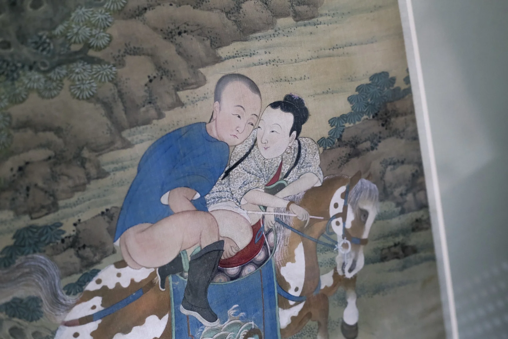 The Perfect Art of Love and Horse-Riding, Chinese Anonymous 19th Century Single leaf, ink and colours on silk, 30x29 cm Collection Ferdinand Bertholet 