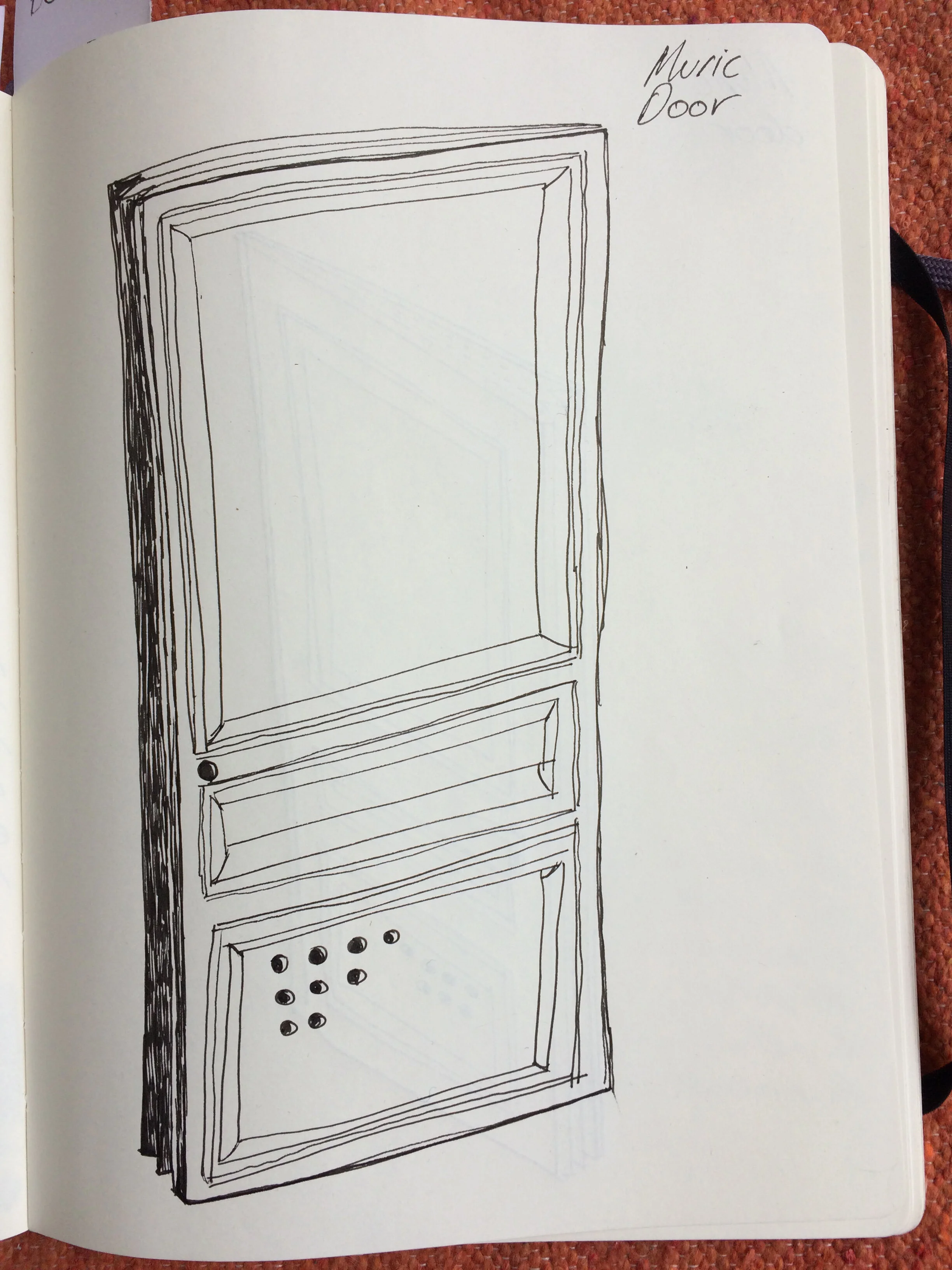  Drawing made right after the dream in which, the music door, appeared for the first time 