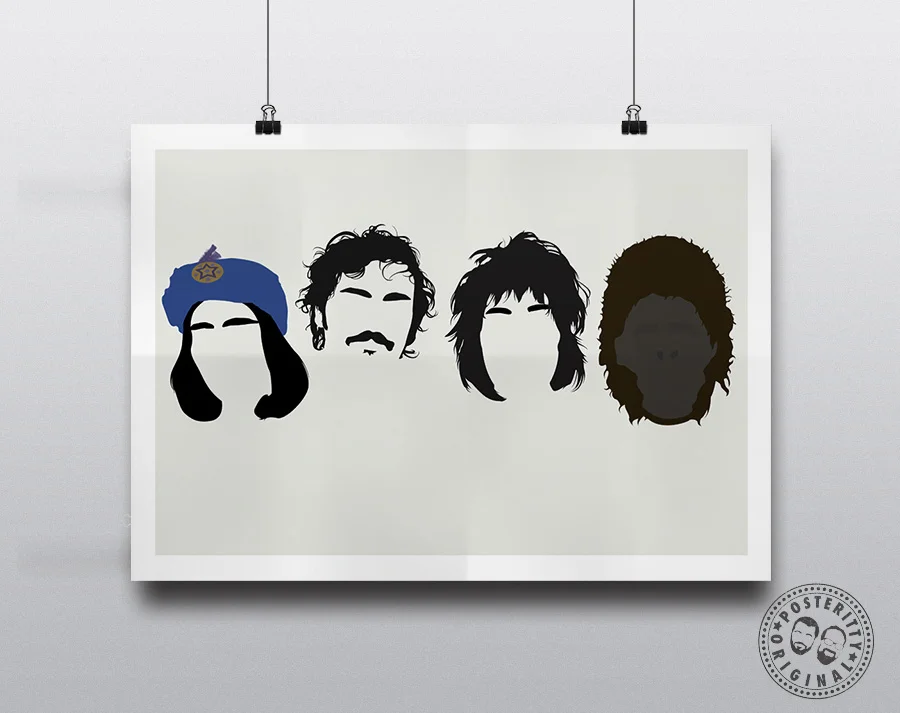 Minimalist Comedy Heads Minimal Movie Poster Posteritty Hair Art FAWLTY TOWERS