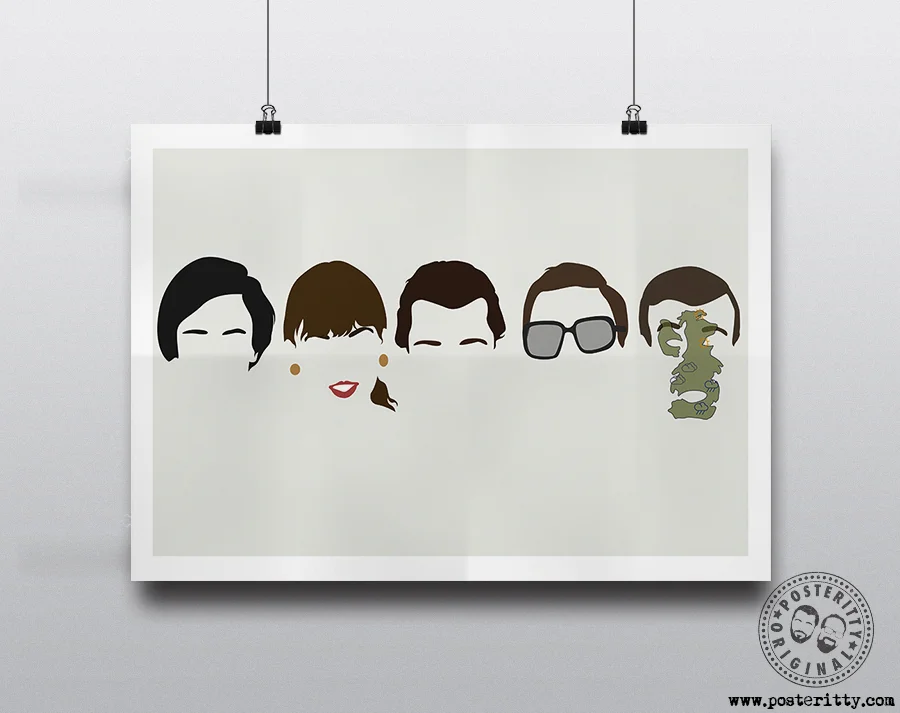 Minimalist Comedy Heads Minimal Movie Poster Posteritty Hair Art FAWLTY TOWERS