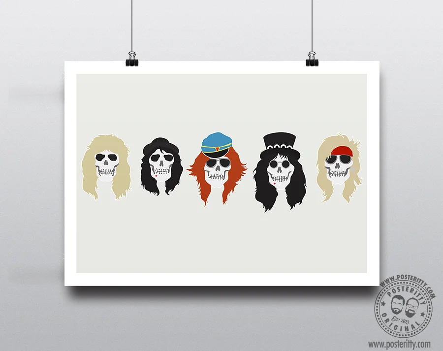 Guns N Roses - Appetite Skulls - Minimalist Band Poster