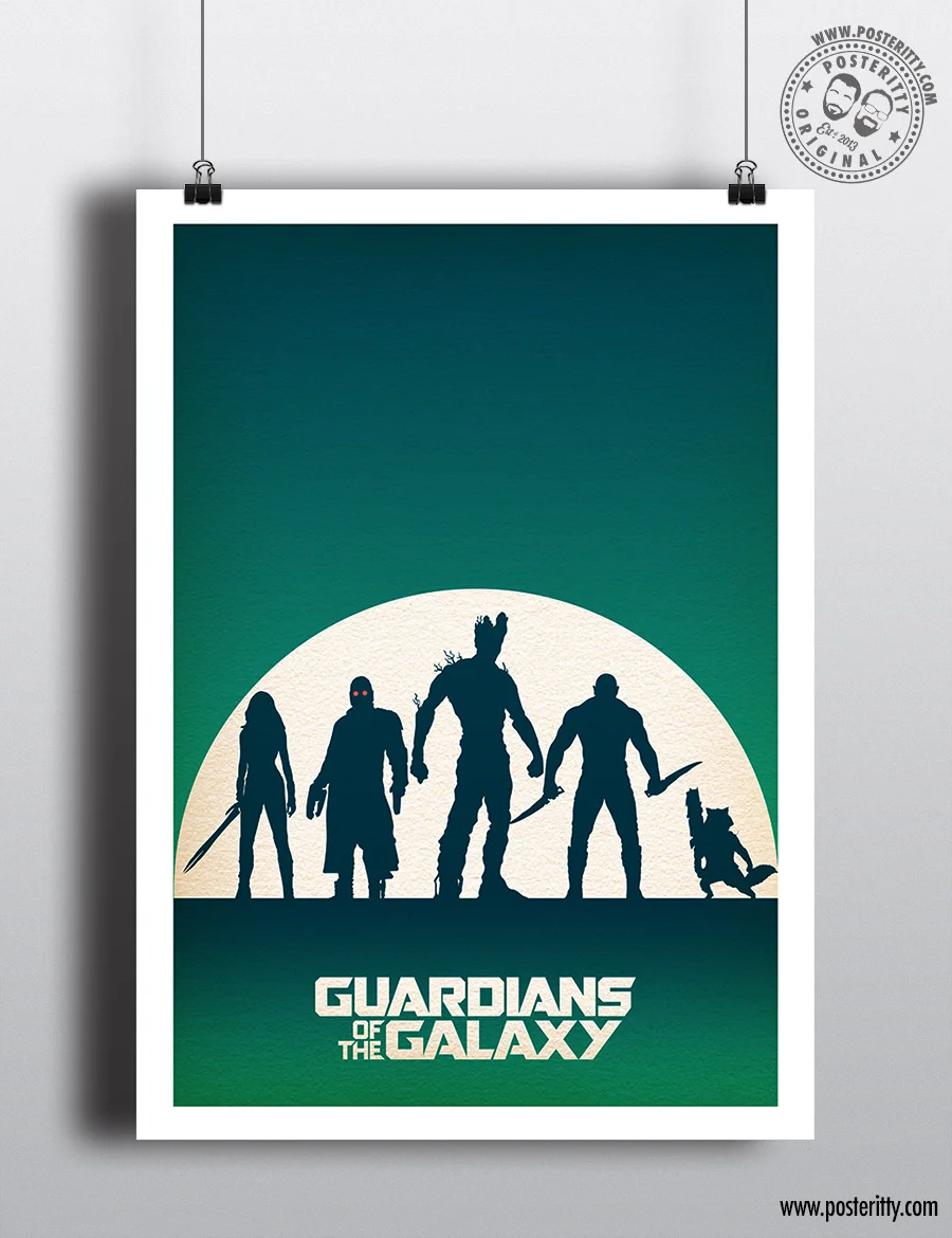 Guardians of the Galaxy (Silhouette) - Minimalist Movie Poster