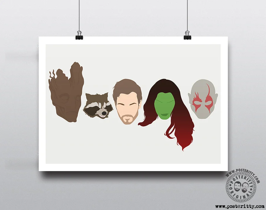 Guardians of the Galaxy (Heads) - Minimalist Movie Poster
