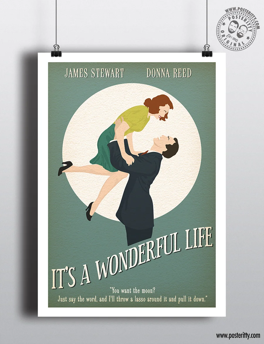 It's a Wonderful Life (Lift) - Minimalist Christmas Movie Poster