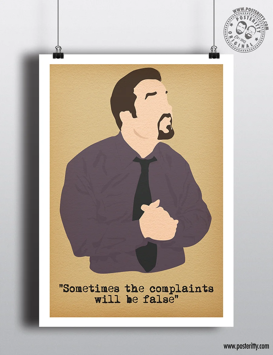 DAVID BRENT Minimal Poster Art Posteritty Office Quote Gervais Eric Workplace