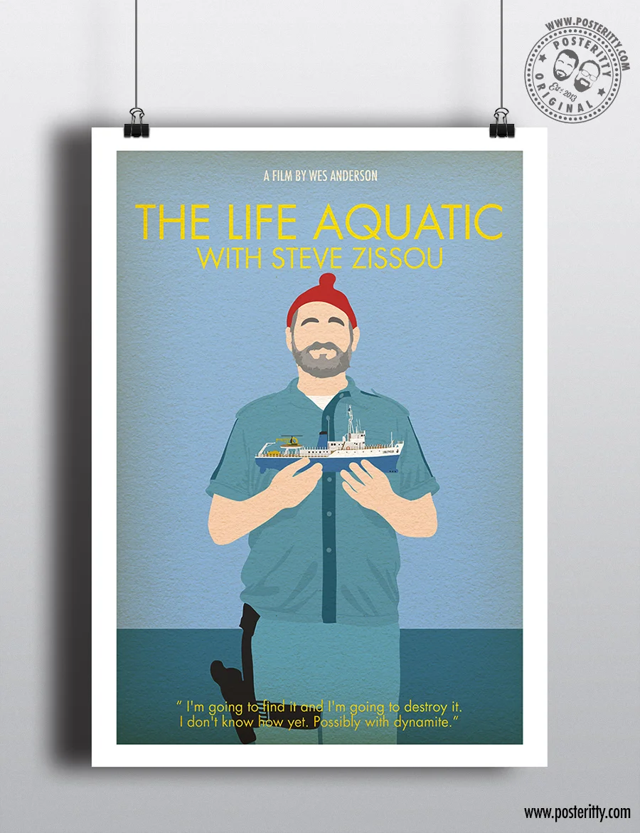 The Life Aquatic - Minimalist Wes Anderson Movie Poster