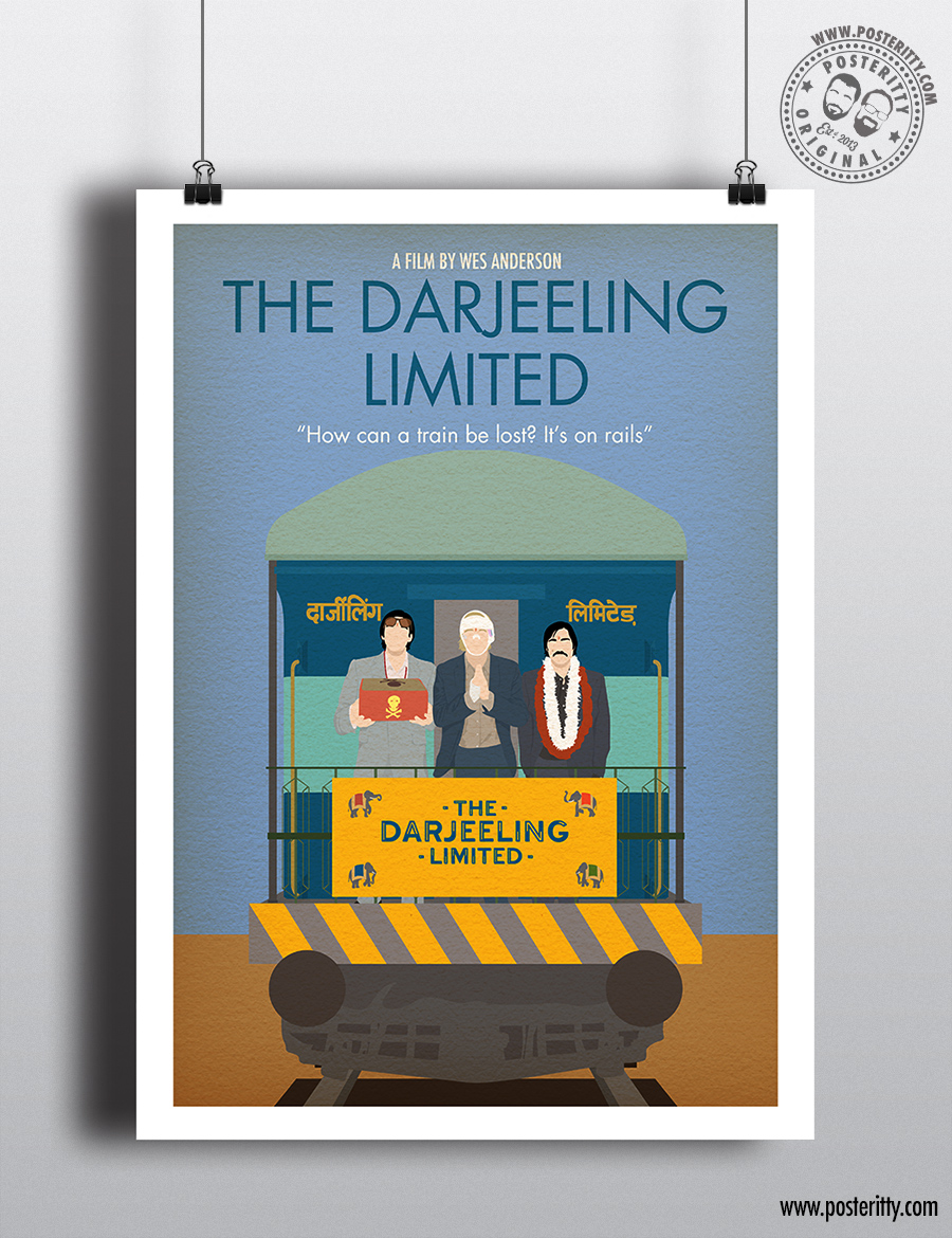 The Darjeeling Limited - Minimalist Wes Anderson Movie Poster — Posteritty