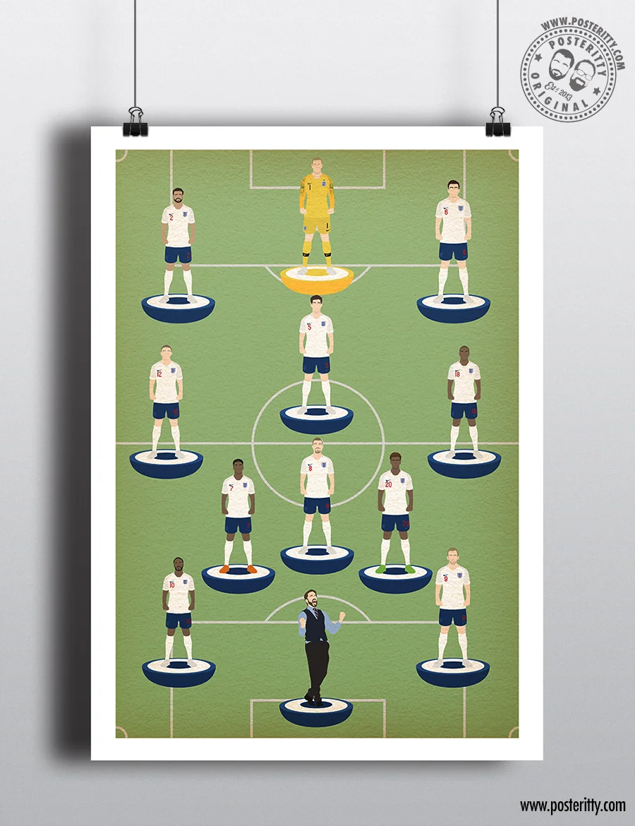 England World Cup 2018 (Home) - Subbuteo Icons - Minimalist Poster