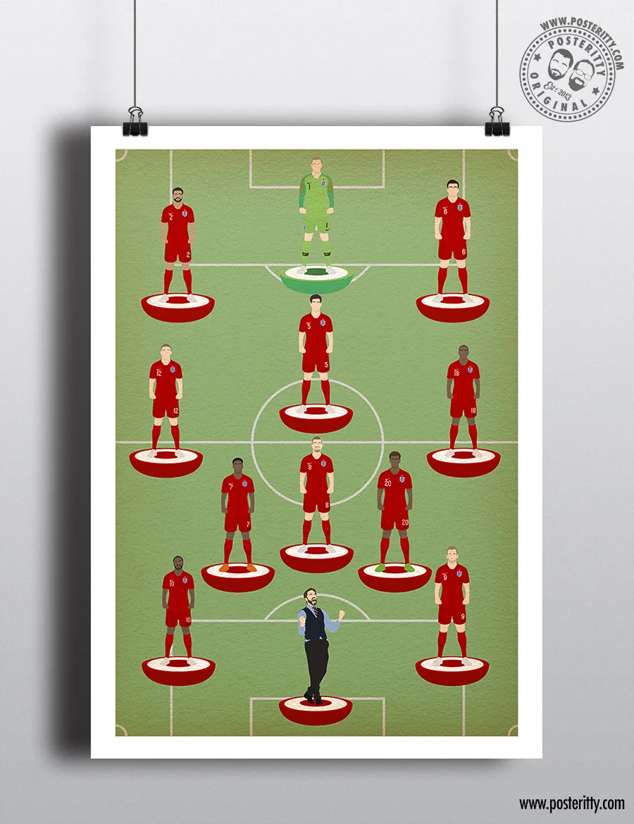 England World Cup 2018 (Away) - Subbuteo Icons - Minimalist Poster