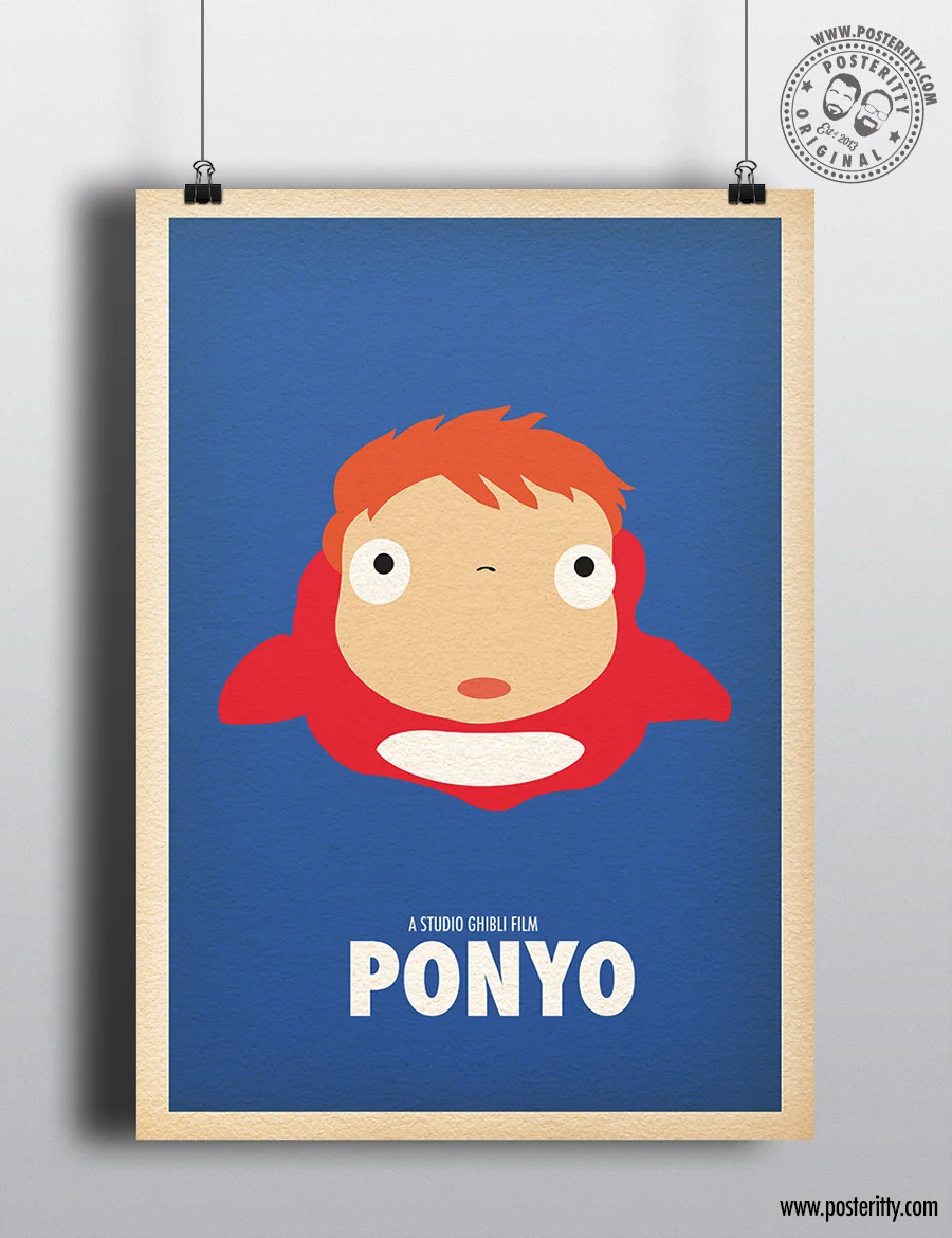Studio Ghibli- Ponyo - Minimalist Movie Poster