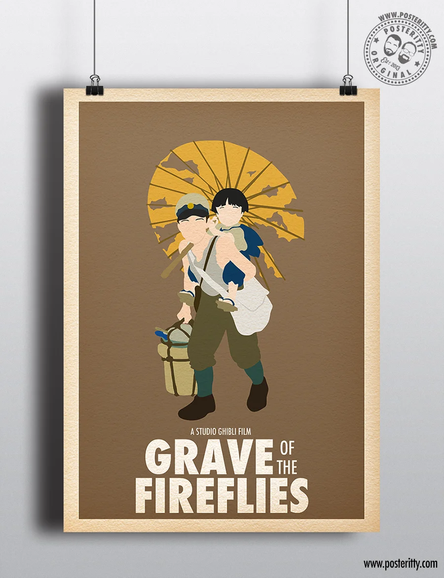 Studio Ghibli - Grave of the Fireflies - Minimalist Movie Poster