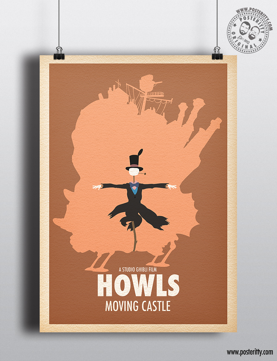 Studio Ghibli - Howls Moving Castle - Minimalist Movie Poster