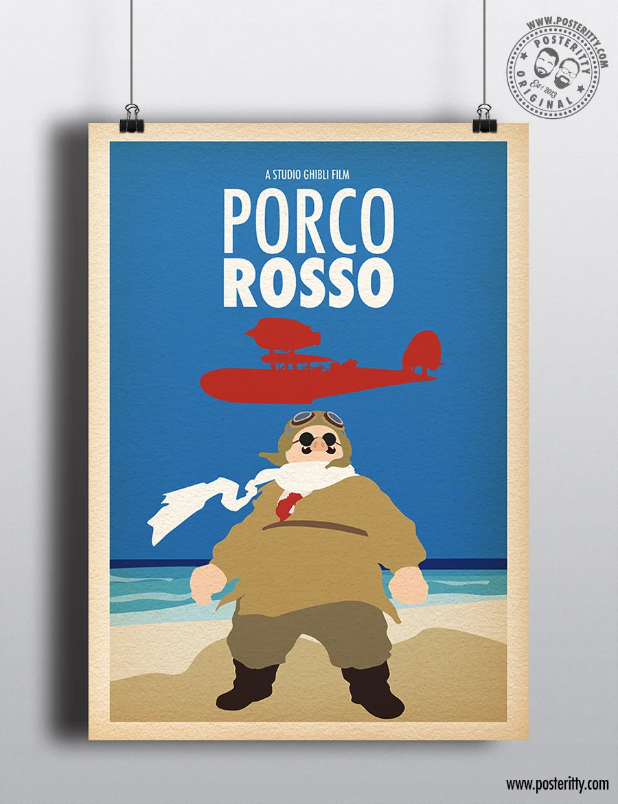 Studio Ghibli - Porco Rosso - Minimalist Movie Poster