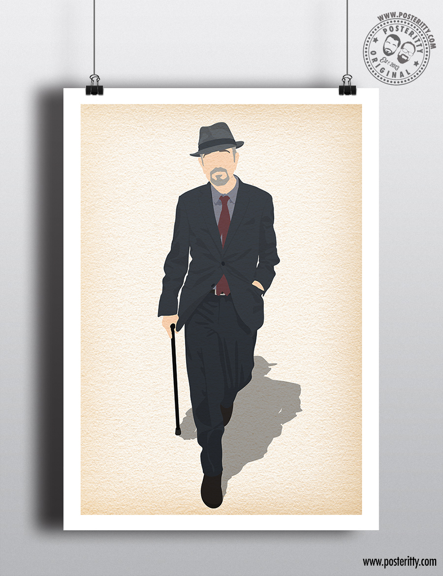 Leonard Cohen (Walking) - Minimalist Music Poster