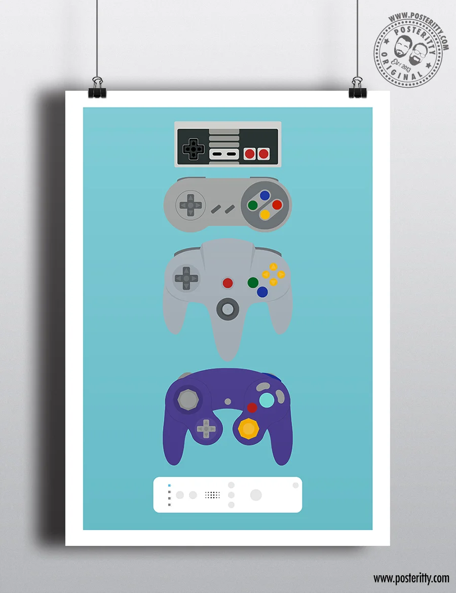 Controller Evolution - Minimalist Poster