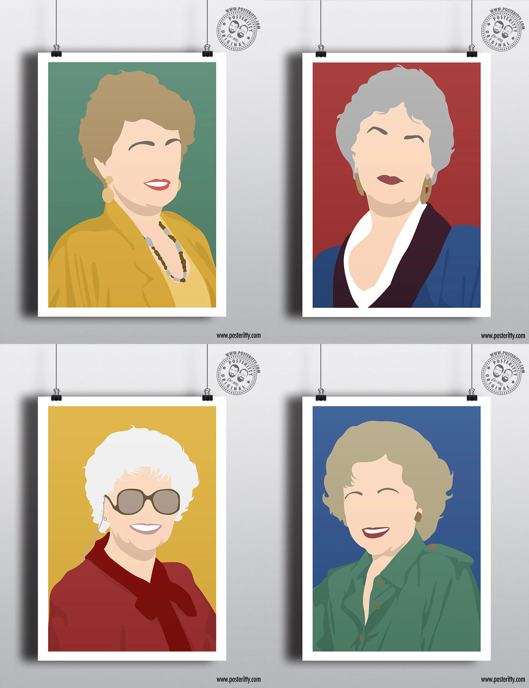 The Golden Girls x 4 - Minimalist Sitcom Posters
