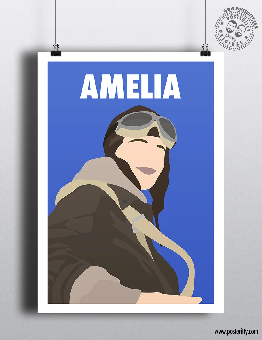 Amelia Earhart - Minimalist Female Icon Poster