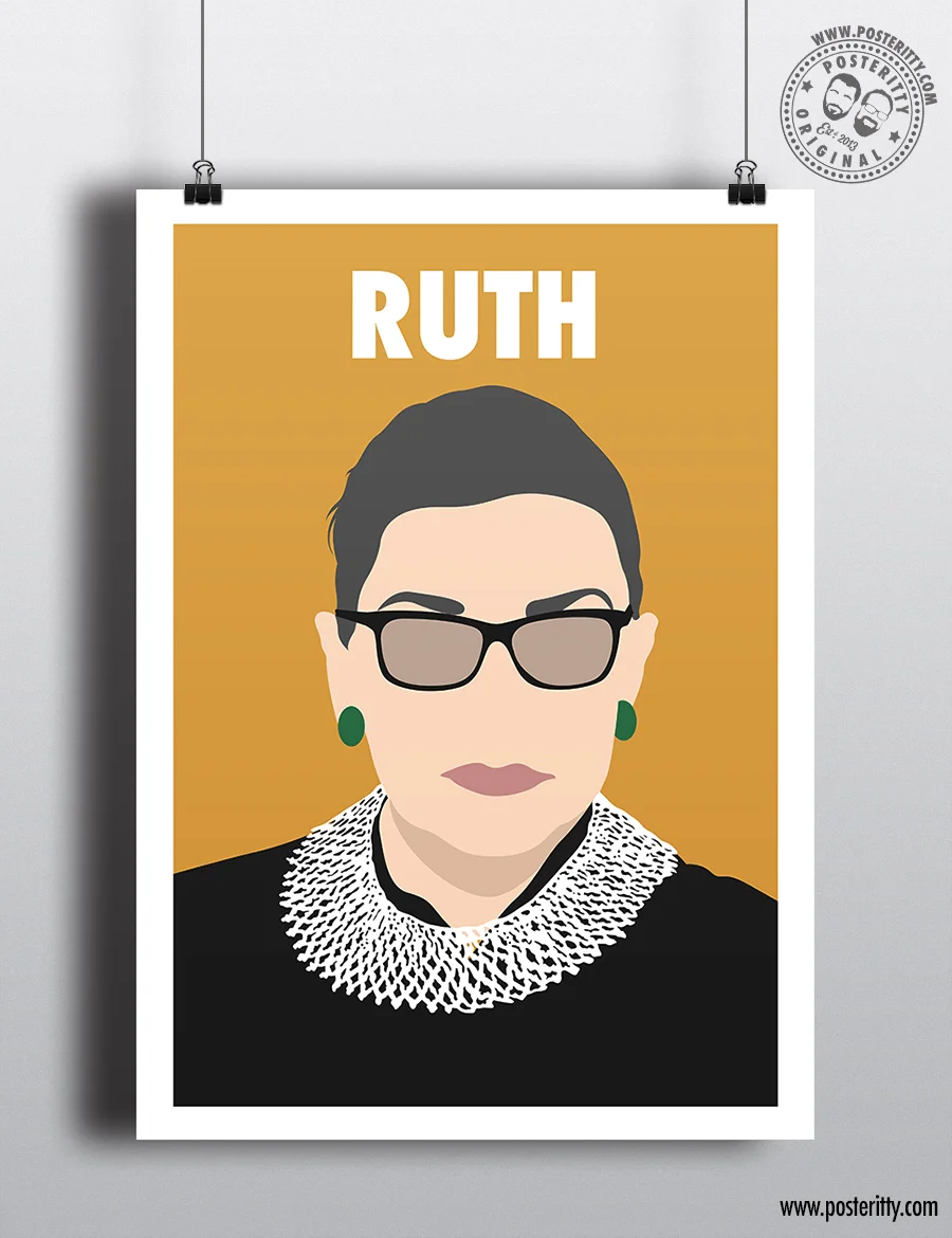 Ruth Bader Ginsburg - Minimalist Female Icon Poster