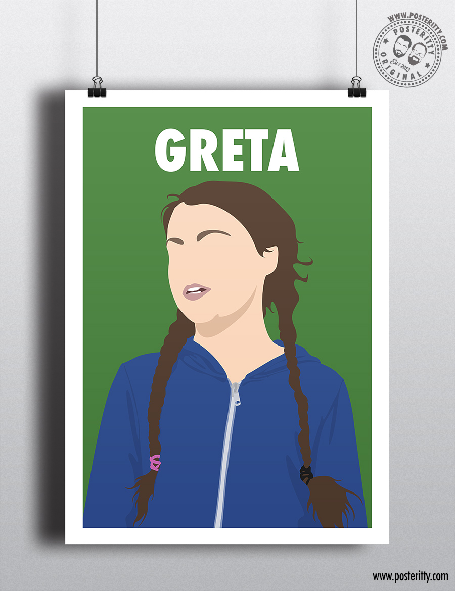 Greta Thunberg - Minimalist Female Icon Poster