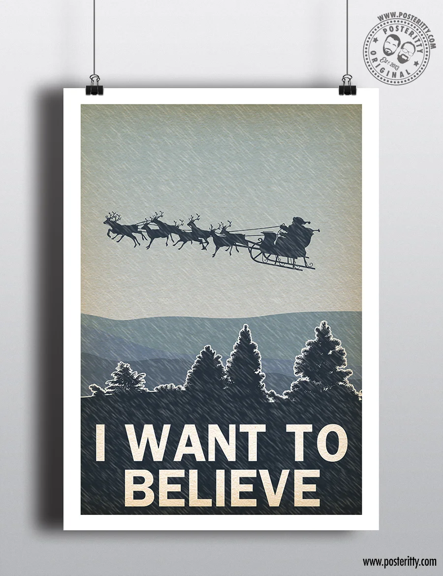 I Want To Believe (Santa) - Minimalist Poster