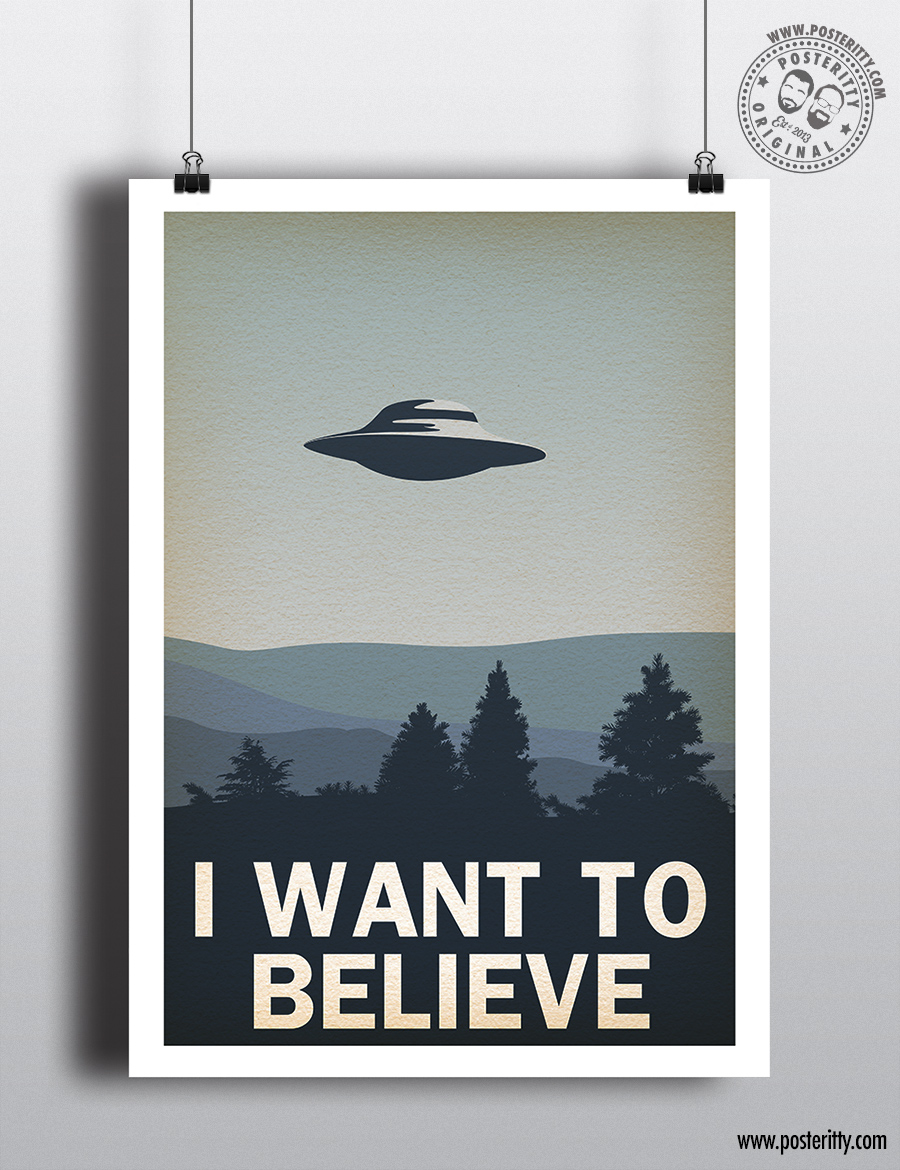 FREE SHIPPING #3381 RP89 N UFO #2 POSTER : SCIENCE FICTION :  I BELIEVE 